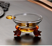 耐热玻璃茶壶茶漏透明玻璃功夫茶具茶道配件，隔滤茶器过滤网茶具