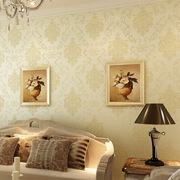 欧式墙纸无纺布壁纸，卧室客厅电视，背景墙植绒烫金3d