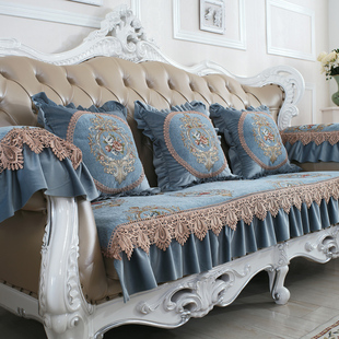 欧式沙发垫奢华雪尼尔防滑真皮沙，发套罩坐垫客厅组合四季通用