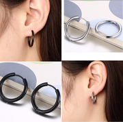 欧美流行饰品不锈钢耳圈潮人耳环钛钢，防过敏耳钉耳饰饰品