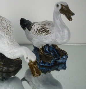 可爱陶瓷雕塑动物工艺品花园庭院装饰品摆设送礼摆件招财风水对鸭