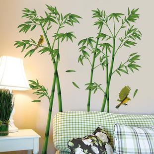 中国风大型竹子，墙贴房间客厅卧室床头贴画，电视背景墙装饰贴纸自粘