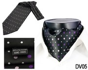 韩版男士领巾英伦黑底紫色，波点西装丝巾，衬衫领口巾潮男韩国