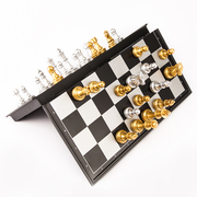友邦国际象棋磁性套装金银色(金银色)棋子，高档大号儿童学生初学者折叠棋盘