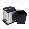 12L不锈钢垃圾桶脚踏式方形欧式创意 家用卫生间厨房客厅有盖拉丝