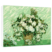 自油自画 数字油画diy客厅欧式大幅花卉手工手绘画梵高名画白玫瑰