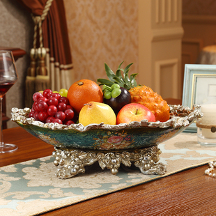 欧式水果盘家居饰品装饰摆件奢华时尚客厅茶几大号果盘创意工艺品