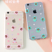 韩国line friendsiPhone6 plus透明手机壳六S苹果6保护套全包