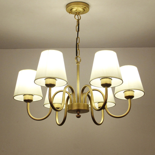 美式客厅吊灯轻著全铜灯，欧式灯具现代简约创意卧室灯餐厅灯饰
