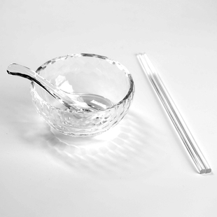 加厚水晶玻璃碗透明套装燕窝碗甜品饭碗汤碗家用餐具