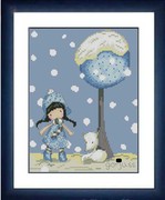正宗DMC法国十字绣套件BT女孩系列/雪中女孩可爱卡通人物/印花