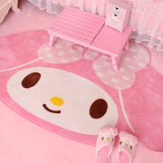 可爱粉色女生居家地毯少女心卡通地垫地毯卧室儿童爬行毛毯游戏垫