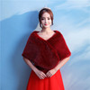 2020新秋冬季新娘婚纱毛披肩保暖加厚结婚礼服伴娘外套韩版酒红色