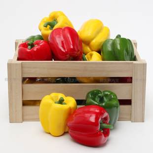 仿真蔬菜食品模型假水果蔬菜道具橱柜装饰品仿真圆椒灯笼椒菜椒
