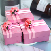 花半里 喜糖盒铁盒 婚礼糖盒 定制创意个性韩式粉红糖果礼盒