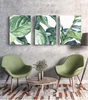 热带雨林简约现代装饰画绿色植物芭蕉，树叶挂画客厅，背景墙壁画三联