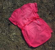 短袖连衣裙西瓜红色外贸，女童连衣裙五星图案贴布2-14岁
