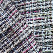 欧洲进口香家羊毛彩色编织粗花呢粗纺面料小香风外套连衣裙布料