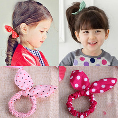 韩国儿童兔耳朵发圈女孩