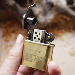 佐罗煤油打火机纯铜木壳镶嵌老式复古老九门，内胆铜机芯配件打火机