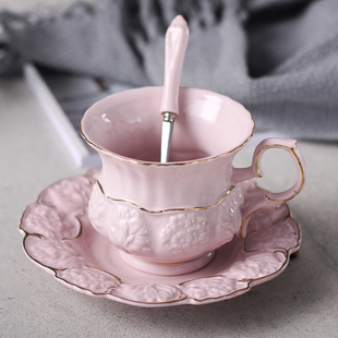 陶瓷欧式咖啡杯小奢华小清新优雅高档创意水杯带勺办公室茶具套装