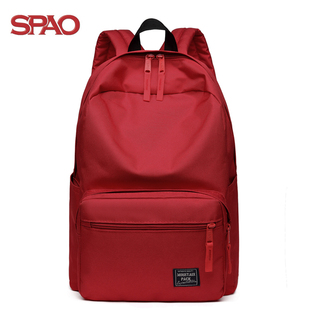 spao22秋纯色双肩包学生(包学生)书包，背包休闲包时尚旅行包潮流包包