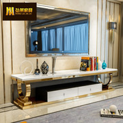 不锈钢后现代金色大理石，电视柜现代简约电视柜，茶几组合客厅地柜