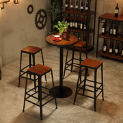 吧台高脚凳实木铁艺桌椅酒吧桌椅桌凳小圆桌方桌复古简约时尚创意