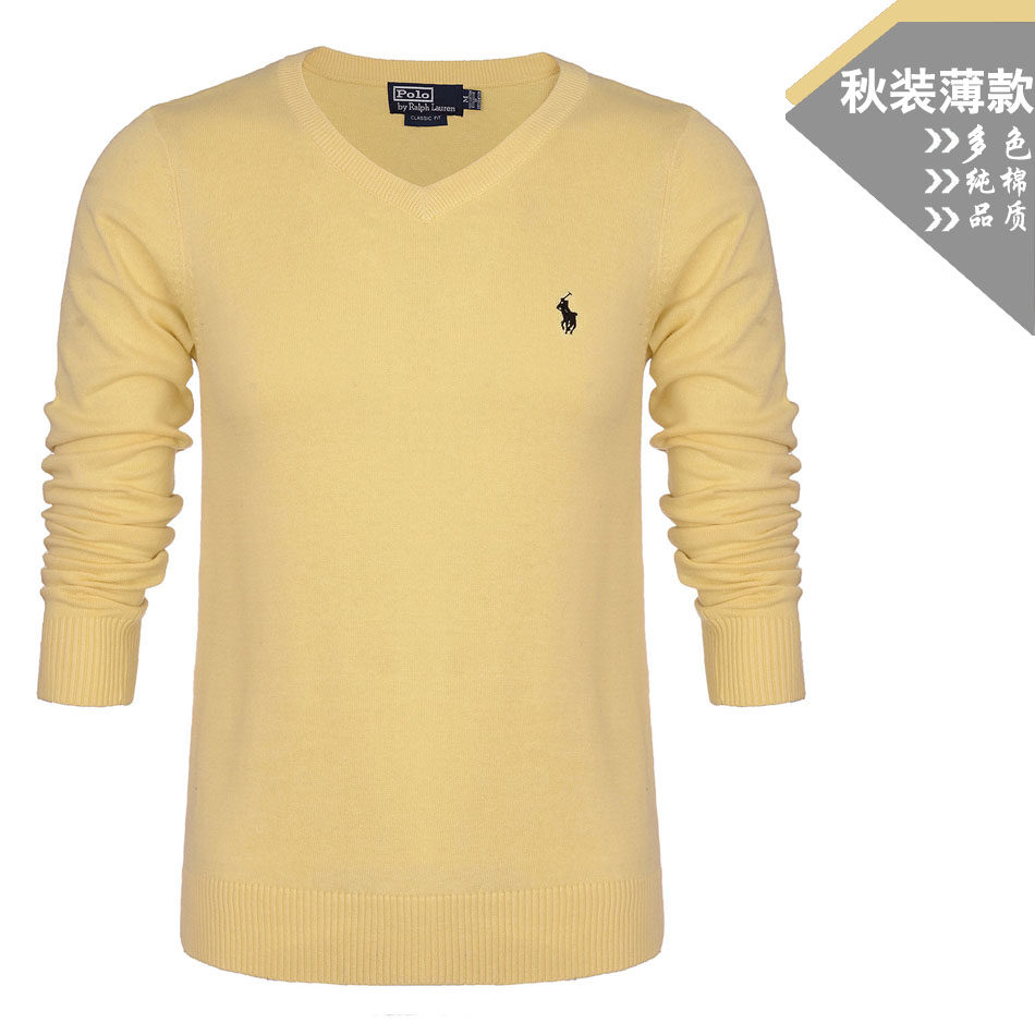 正保罗男装秋季新品<em>男士毛衣</em>V领<em>修身</em>长袖针织