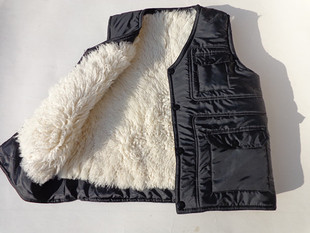 【王强w】男士棉衣 中老年<em>马甲</em> <em>羊皮</em>毛一体内