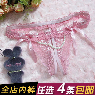 <em>女式内裤</em>性感<em>开裆</em>丁字裤T裤<em>珍珠</em>按摩串珠底裤