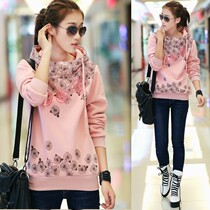 叶思雨加厚抓绒<em>卫衣女</em>秋冬<em>韩版</em>休闲运动连帽套