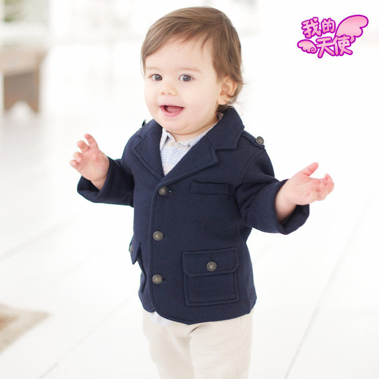 davebella<em>春季</em>新款<em>男宝宝</em>英伦小西装婴幼儿纯
