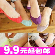 韩国糖果色船袜 棉质短袜防滑袜隐形女袜子点点浅口袜春夏必备