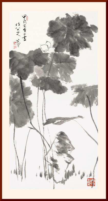 水墨画 荷花 国画 花鸟画 名家字画 范曾 仿八大山人笔意 荷花