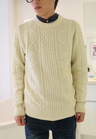 iangbo163】秋冬男装新款 男士长款<em>粗线毛衣</em>男