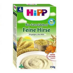 特价 德国原产Hipp喜宝婴儿辅食有机无奶粟米/小米粉免敏4+ 2830