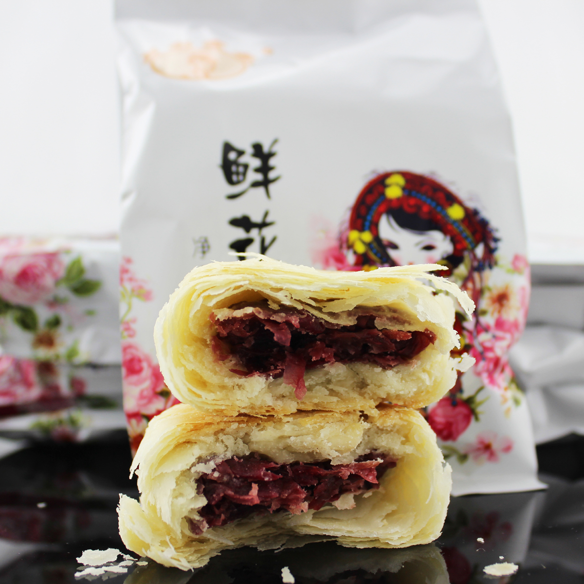 【七彩云花】玫瑰鲜花饼50g云南特产酥皮饼现烤现卖点心糕点