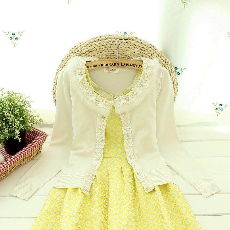 2014秋冬装新款女装白色<em>兔毛领</em>木耳边钉珠短