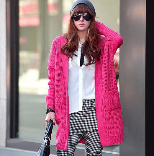 秋冬韩国韩版<em>女线衣</em>宽松大款<em>长款</em>大毛衣<em>开衫外</em>