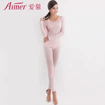 13新品 aimer爱慕内衣女士爱慕花意柔暖双层贴片保暖长裤AM73T91