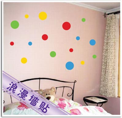 彩色圆点,时尚壁画装饰画卧室儿童房玄关环保