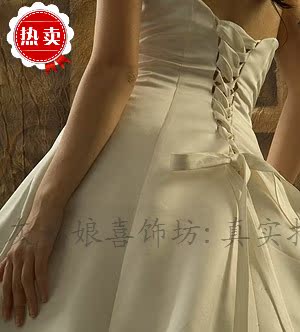 实物婚纱礼服后面单独绑带子 新娘配件带子 婚纱绳子进口缎面定做