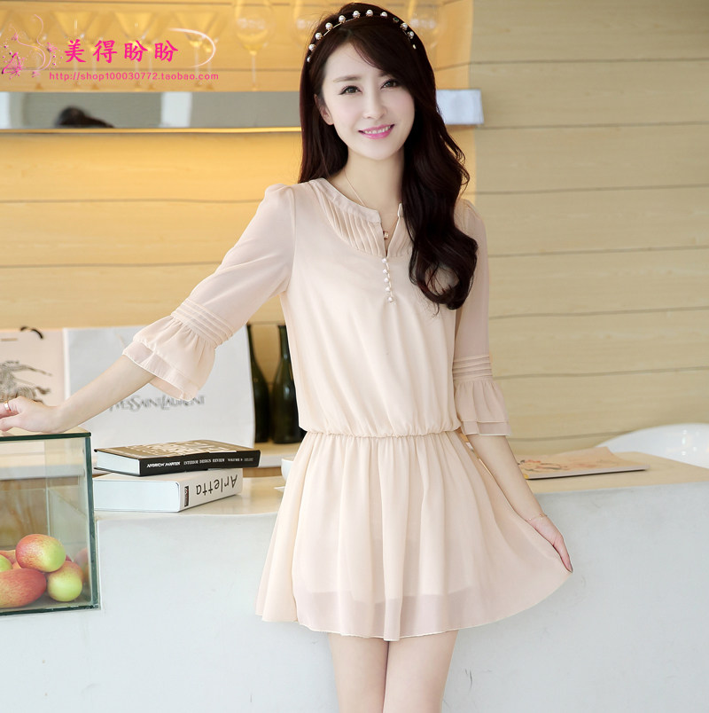 <em>歌莉娅</em>2014夏装新款雪纺<em>夏季</em>连衣裙 潮<em>女装</em>韩