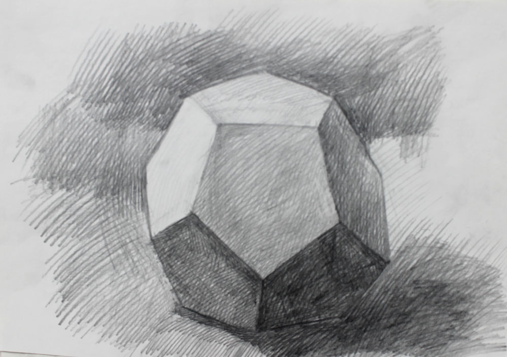 水彩水粉画-素描写生教师课稿单个静物 8K整张