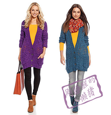 外贸欧美原单 有口袋的<em>粗线编织</em>长<em>毛衣</em> 冰岛毛