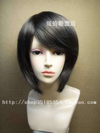 冲3皇冠【低价联盟店】假发 前长后短 蓬松斜刘海短发 厂家亏甩