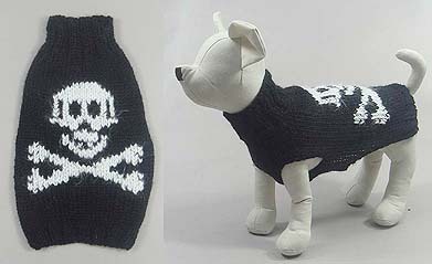 宠物狗狗衣服 毛衣 针织衫 纯手工编织 绒线衫 宠物毛衣 海盗图案