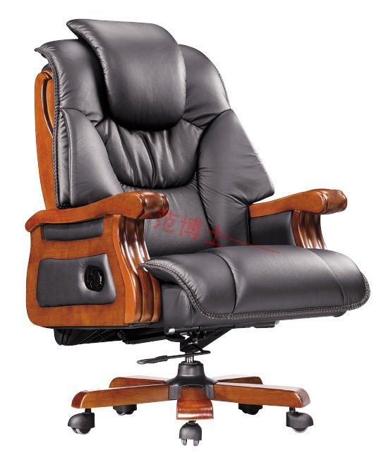 包邮 多功能班台椅老板椅 实木真皮牛皮中大班椅 可躺电脑办公椅