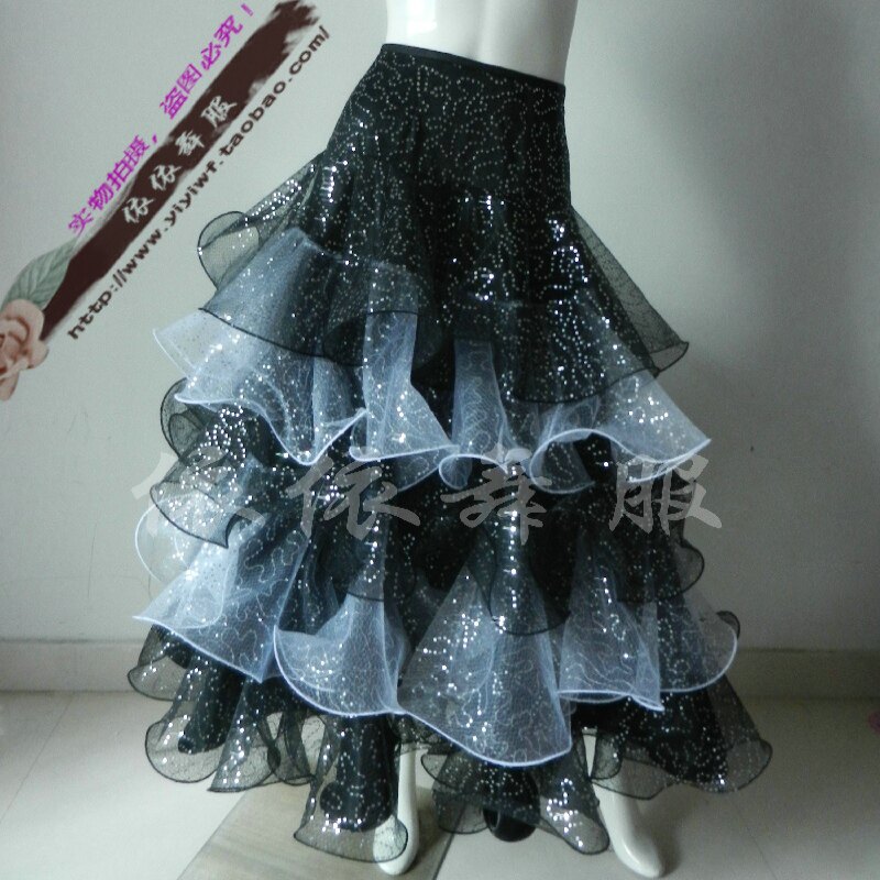 依依舞服摩登舞裙<em>半身</em>裙交谊舞<em>国标舞</em>服大摆裙